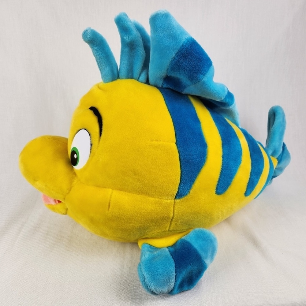 VINTAGE DISNEY THE LITTLE MERMAID JUMBO FLOUNDER FISH PLUSHY